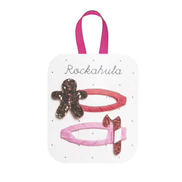 Rockahula Kids HAir Clips Gingerbread and Candy Cane