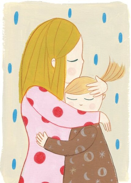 Marta Abad Blay Print Poster Embrace Sisters 50 x 70 cm