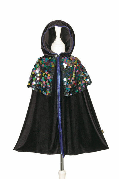 Souza Halloween Umhang Cape Bella mit Kapuze und Pailletten 5 - 7 Jahre (110 - 122 cm)