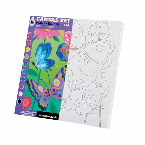 Crocodile Creek Canvas Art Set with Paint Butterfly