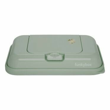 Funkybox Wet Wipe Dispenser To Go Olive Green with Golden Clover